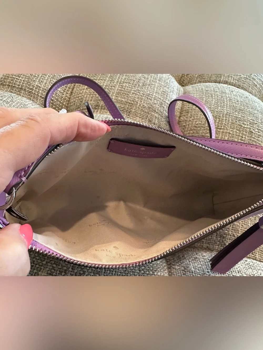 Kate Spade New York Sadie Small Saffiano Leather Crossbody in Soft Lavender NWT
